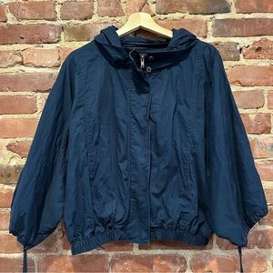 Zara Zipper Hooded Jacket 3/4 Puff Sleeve Size Medium Trafaluc